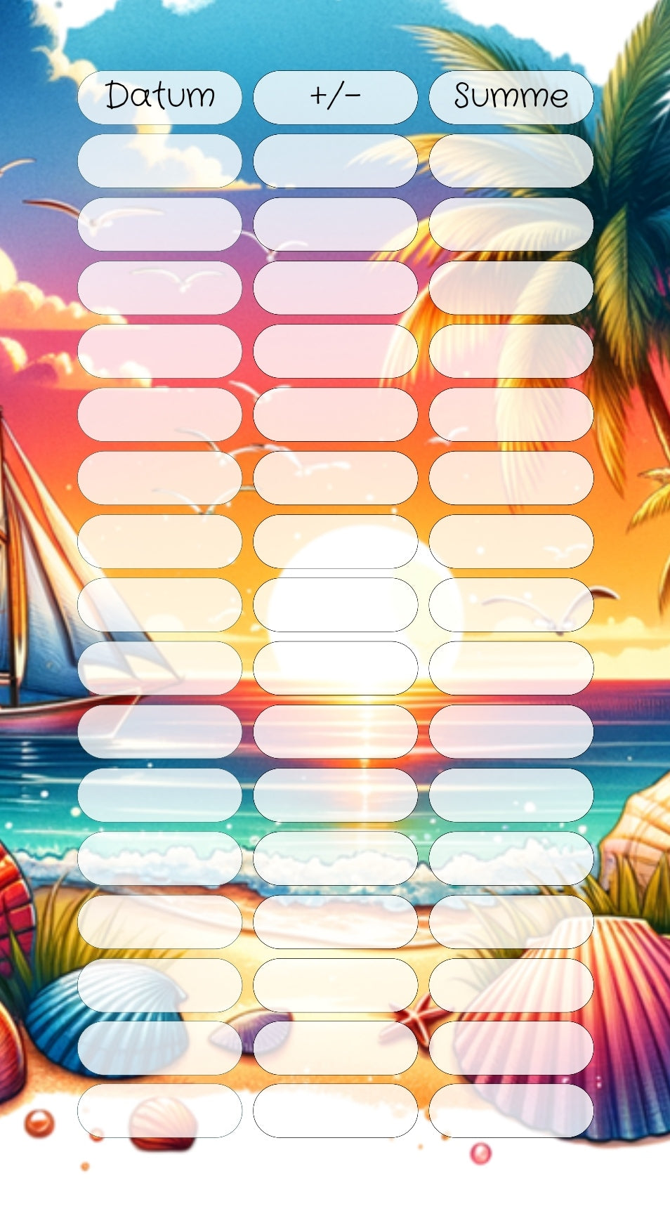 Mini Jahreschallenge Urlaub